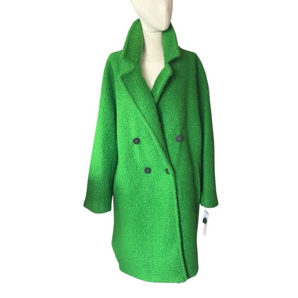 NWT BCBGeneration Kelly Green Boucle Walker Coat with Pockets Women's XXL - Picture 2 of 15